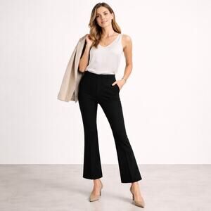 Spanx The Perfect Kick Flare Ponte Pants High Rise Shaping Small Petite Black